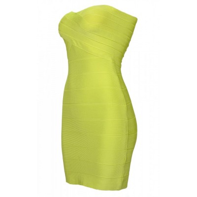 Lime green strapless bandage dress